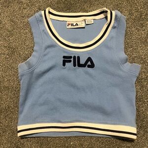 Fila Light Blue and White Ribbed Shirt